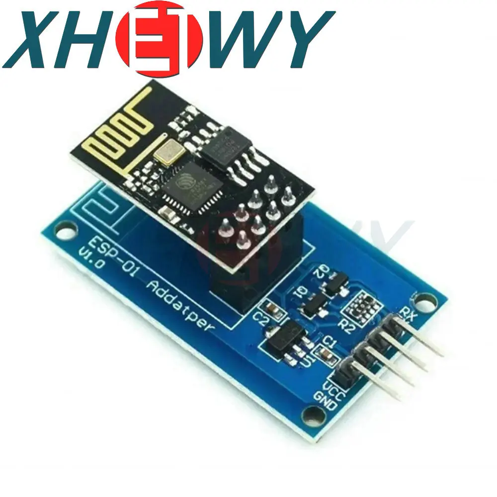 โมดูลอะแดปเตอร์เครื่องรับส่งสัญญาณไร้สาย WiFi ESP-01 ESP8266พอร์ตอนุกรมโมดูลส่งสัญญาณโปร่งใสทางไกลบอร์ดสีฟ้า