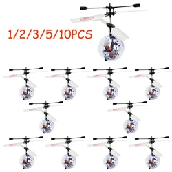 1-10PCS Colorful Mini Shinning LED Drone Light Crystal Ball Induction Quadcopter Aircraft Drone Flying Ball Helicopter Kids Toys
