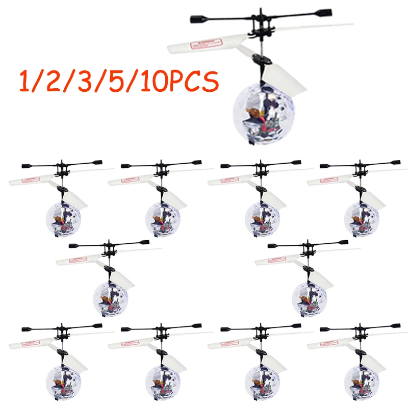 1-10PCS Colorful Mini Shinning LED Drone Light Crystal Ball Induction Quadcopter Aircraft Drone Flying Ball Helicopter Kids Toys
