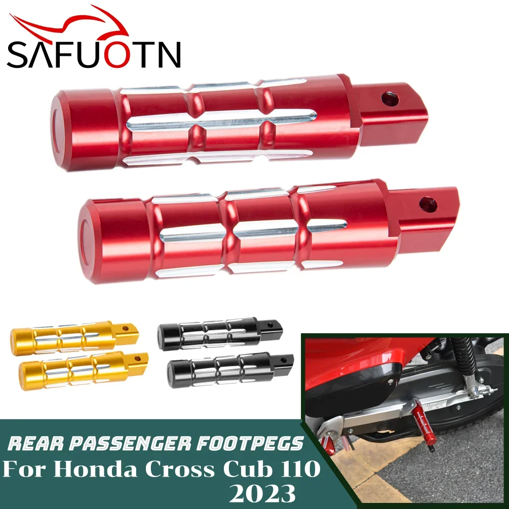 

For Honda Cross Cub 110 Rear Passenger Footpegs CC110 Cub110 2023 Motorcycle Aluminum Footrest Foot Pegs Accessories