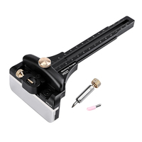 HONGDUI HD27 135mm/5.5inch Metric and Imperial Aluminum Alloy Line Drawing Scriber Measuring Gauge, Woodworking Tools