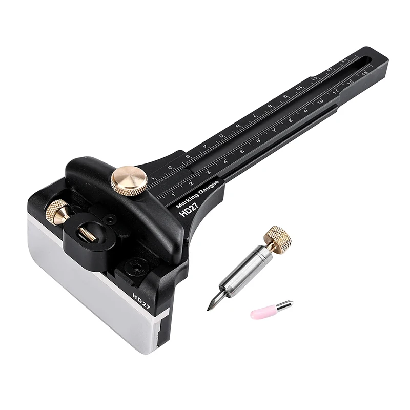 HONGDUI HD27 135mm/5.5inch Metric and Imperial Aluminum Alloy Line Drawing Scriber Measuring Gauge