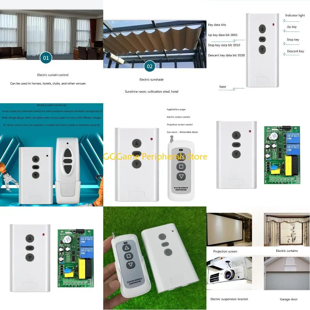 

U55B Wireless Drapery Controller Remote Control Projector Screen Switches Intelligent Appliance for Electric Curtain Blinds