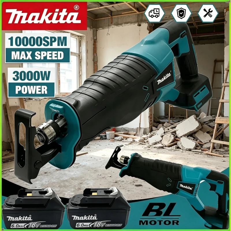 

Makita Reciprocating Saw With 4pcs Saw Blades For Makita 18V Battery, Brushless Cordless Reciprocating Saw Portable Power Tools