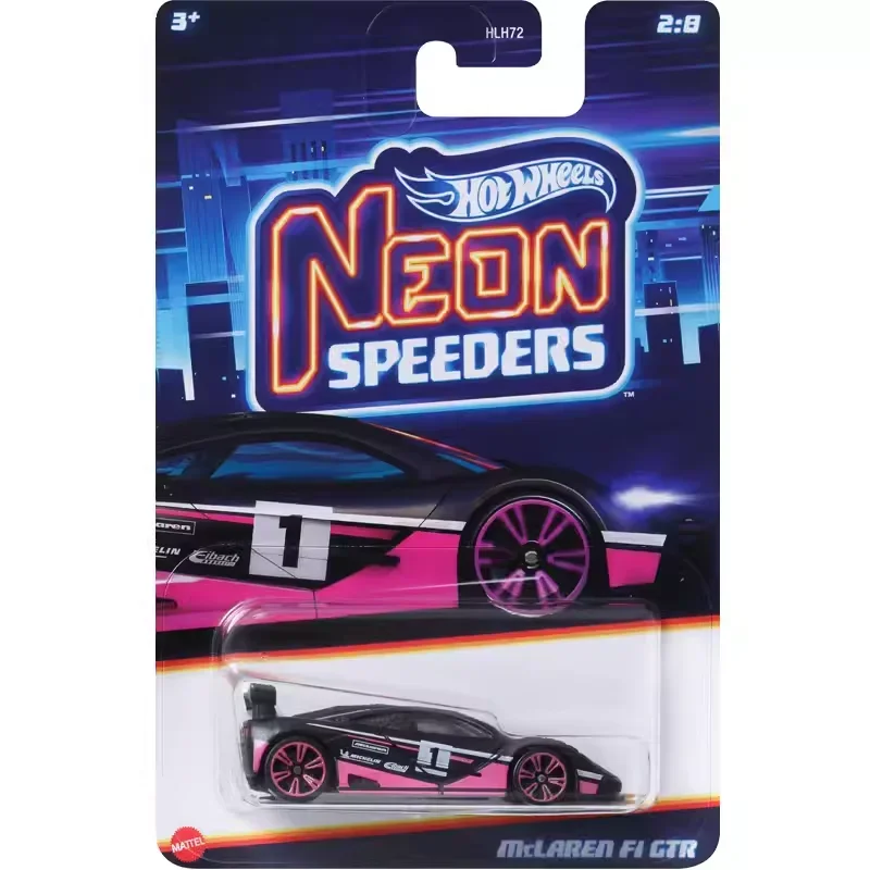 Origina Hot Wheels Car Neon Speeders Toys for Boys 1/64 Diecast Porsche 911 GT3 McLaren GTR Ford BMW Mercedes Benz Dodge Gift