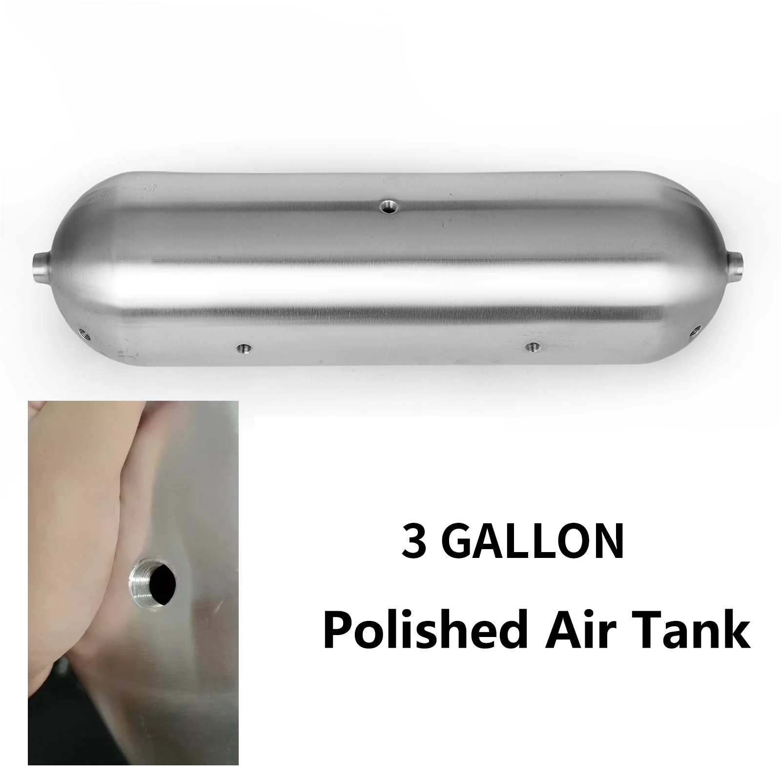 

Универсальный 3-галлонный бесшовный воздушный бак G1/4, бесшовный алюминий с отверстиями для аксессуаров для систем пневматической подвески