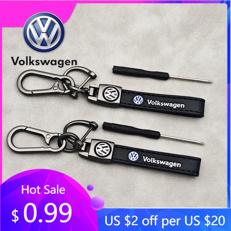

2026 Hot Emblems For VW Volkswagen Jetta MK5 Golf Metal Leather VW Key Chain Car Keychain For VW Volkswagen Golf 4 5 6 7 Tiguan