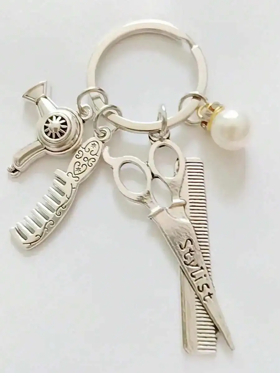 Y2K Retro Hairdressing Scissors Keychain, Metal Keyring, Wallet, Backpack, Car Key Chain Pendant, Gift Gifts For Mother, Father,