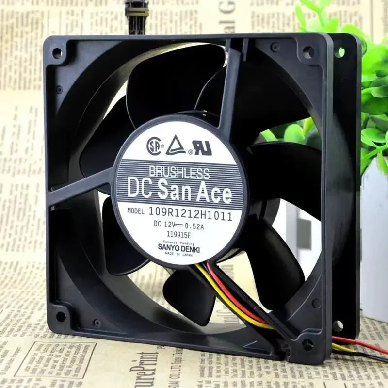 for Sanyo 12cm 12038 Server Chassis Fan 12V 0.52A Model for 109R1212H1011 New Genuine Replacement Cooling Fan