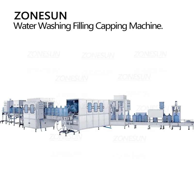 ZONESUN ZS-AFMW 900 BPH 5 Gallons PET Bottled Barrels Water Filling Machine Sealing Packaging Line Production Manufacture