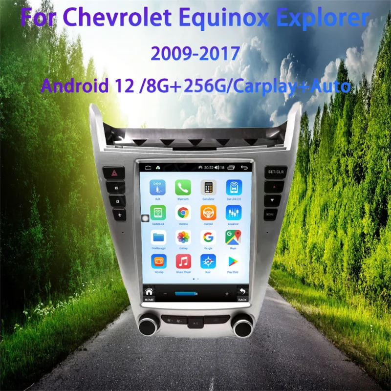 

Восьмиядерный процессор Qualcomm Android12 Для Chevrolet Equinox 2010-2017 Tesla Style, умное мультимедийное видео, автомобильное радио GPS навигация DSP Carplay