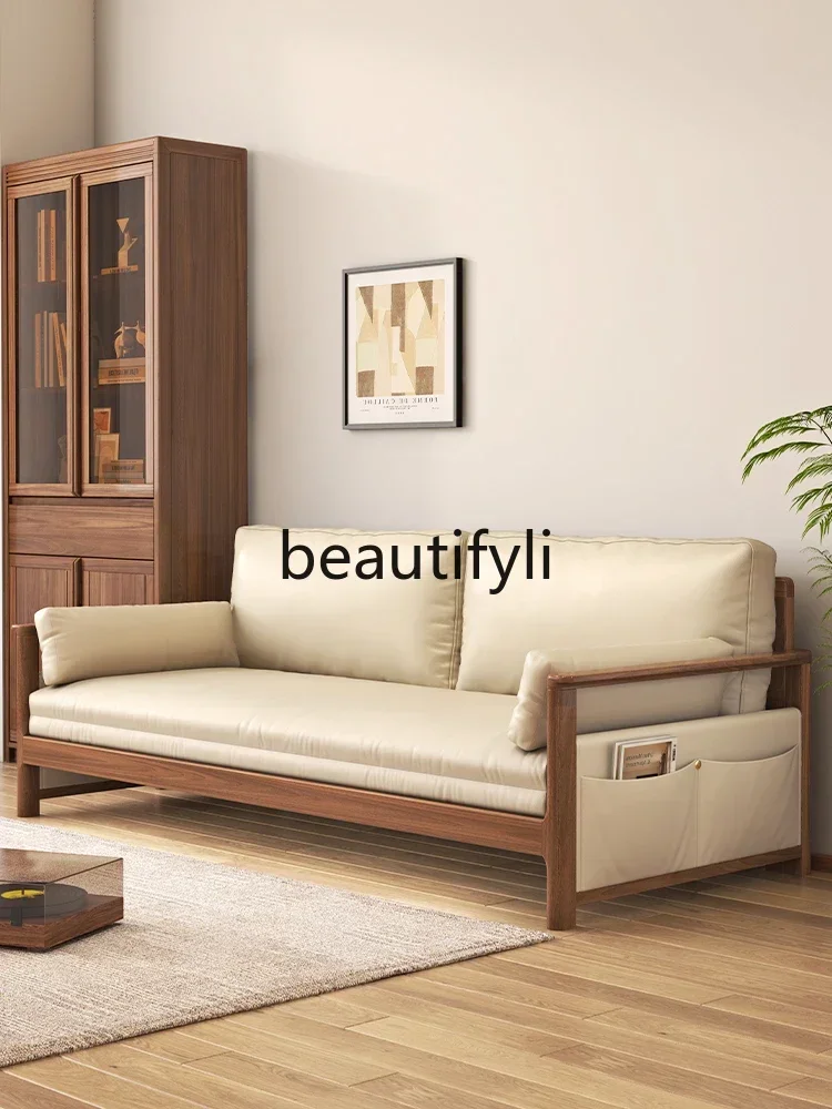 

A48 Sofa bed dual-purpose solid wood push-pull small apartment foldable Japanese retractable arhat bed