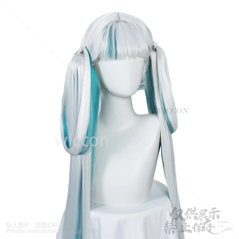 Perruque synthétique longue mixte bleu lac Jinhsi pour femmes et filles, Cosplay Waves, jeu d'anime, Halloween, fête de Noël