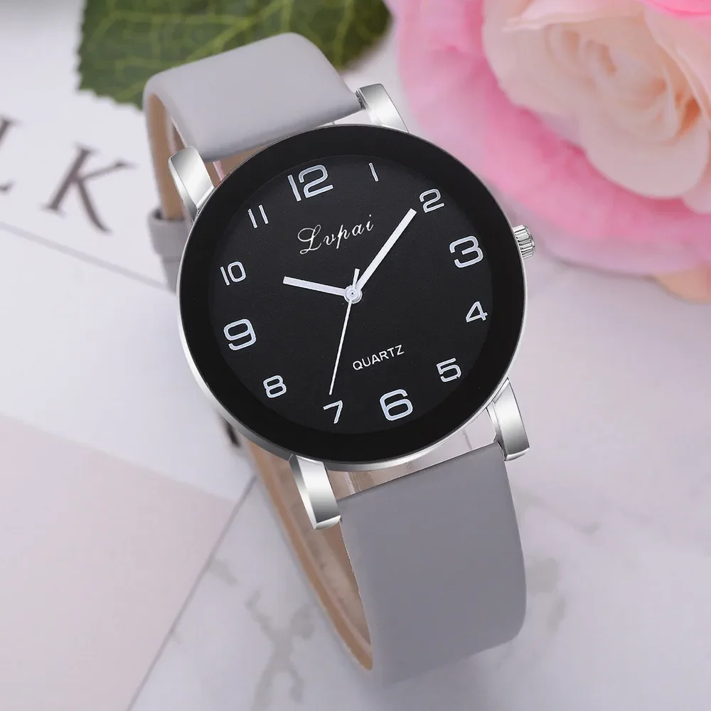 Reloj de pulsera analógico de cuarzo para mujer, cronógrafo informal con correa de cuero, regalo de lujo, novedad de 2024