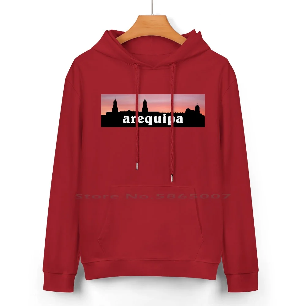 Arequipa skyline Kapuzen pullover aus reiner Baumwolle 24 Farben arequipa peruanischer marca peru fußball 100% Baumwolle Kapuzen pullover für