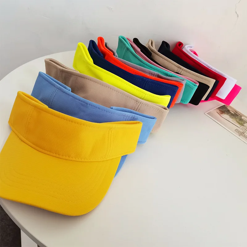 Custom Pure Color Golf Cap For Men Women Summer Topless Sun Protection Hat Visor Unisex Outdoor Sport Diy Logo Breathable Hats