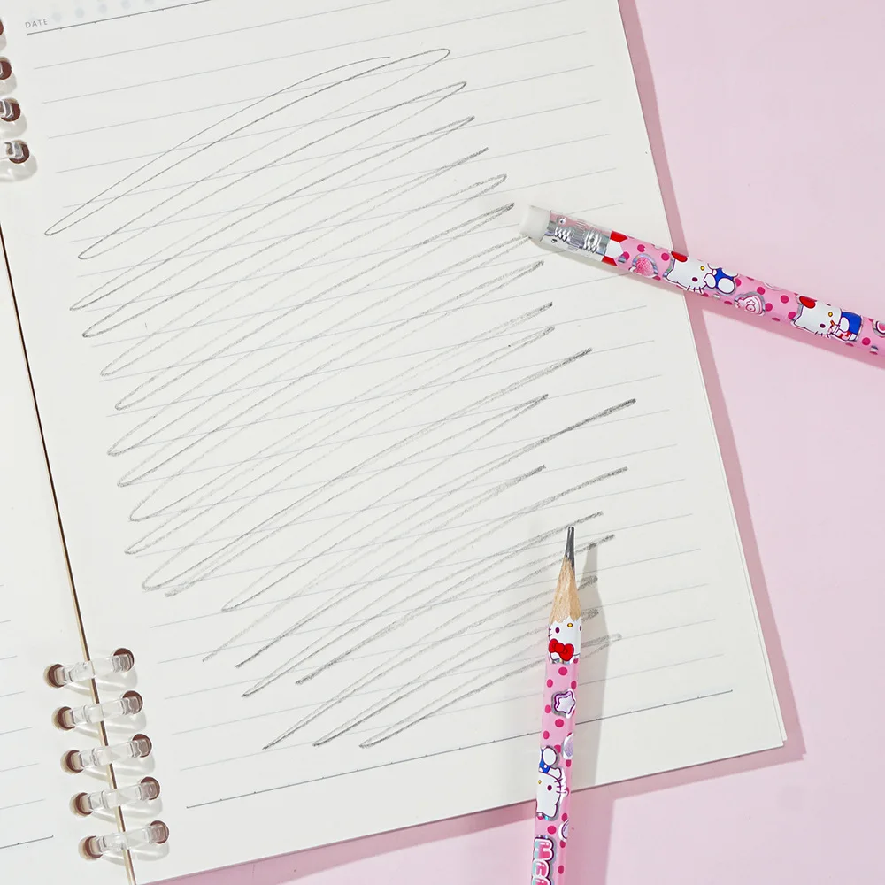 Genuino 12 pz/scatola Sanrio Hello Kitty Kuromi Penne In Scatola Studente di Scrittura Disegno Schizzo Pen Set di Legno HB Matita di Cancelleria