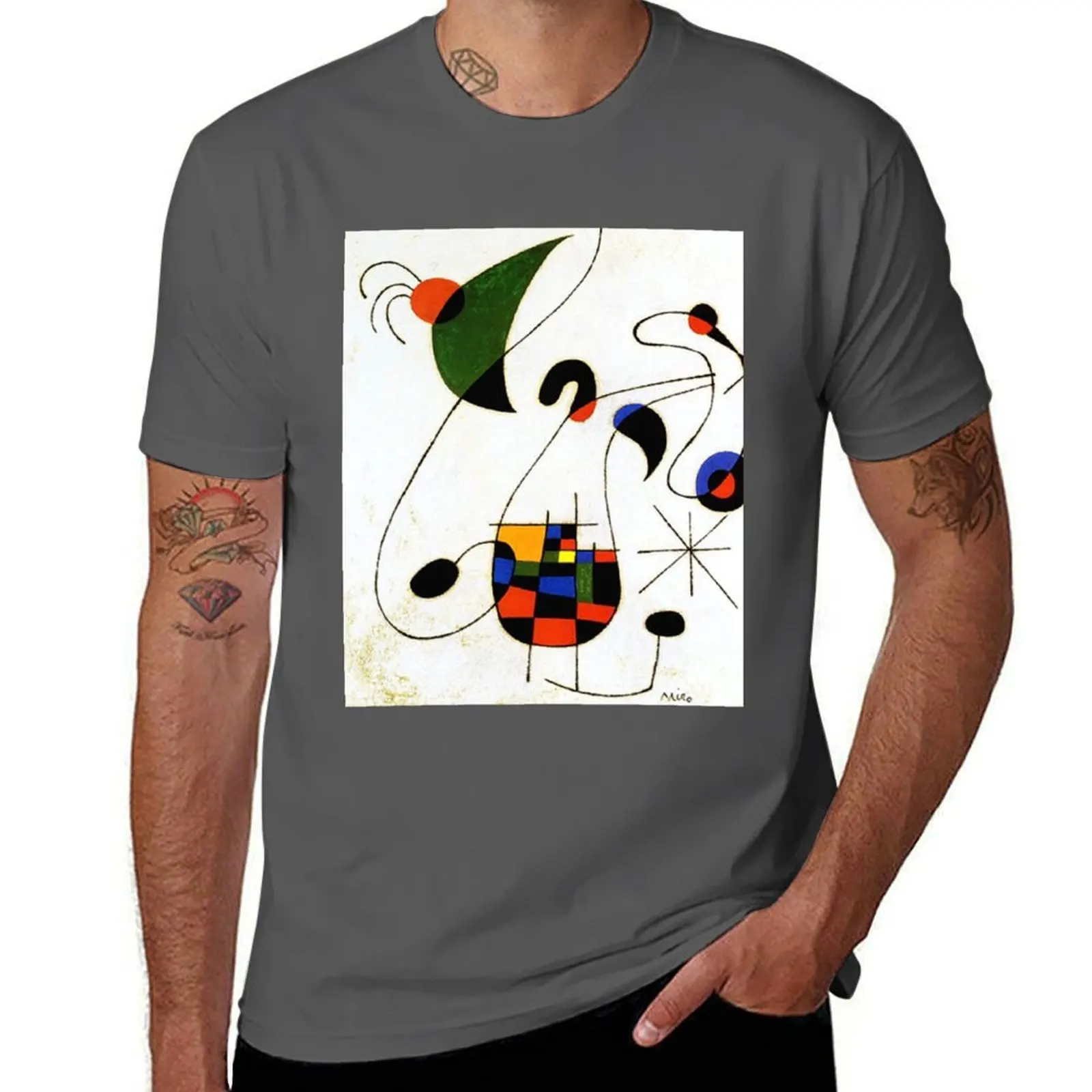 

Joan Miro"Melancholic Singer " T-Shirt Relaxed Casual Short Sleeve Tee