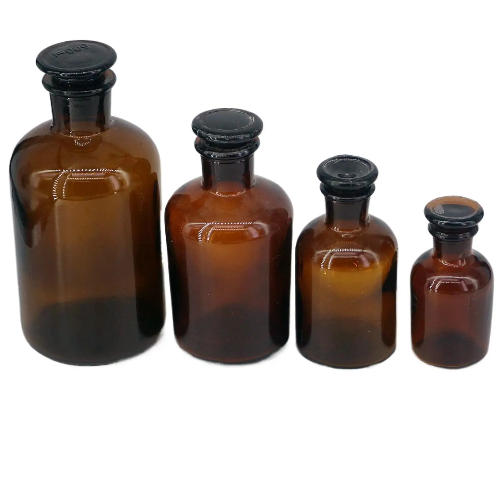 125/250/500ml Narrow Mouth Reagent Bottle Brown Amber Glass with Ground in Glass Stopper Laboratory Chemistry