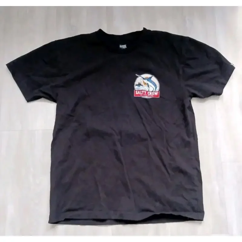 Salty Crew T Shirt Men'S Large Black Fishing Thrill Seekers Risk Takers