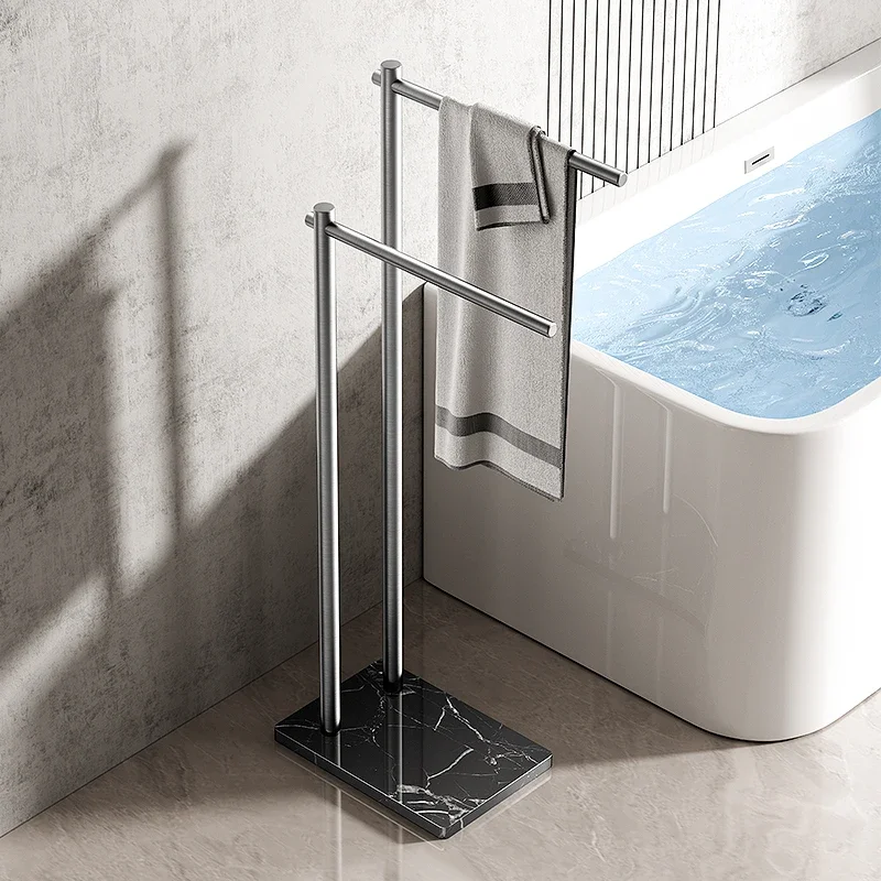 

Towel rack Floor-to-ceiling bathroom Towel rack Shelf integrated non-punching bathtub Towel rack Minimalist solid thickened