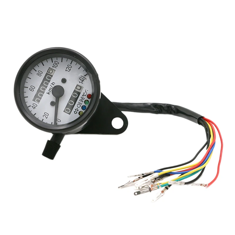 12V Motorcycle Speedometer Odometer Gauge Dual Speed Meter LED Indicator Light Pit Dirt Bike Scooter Tachometer