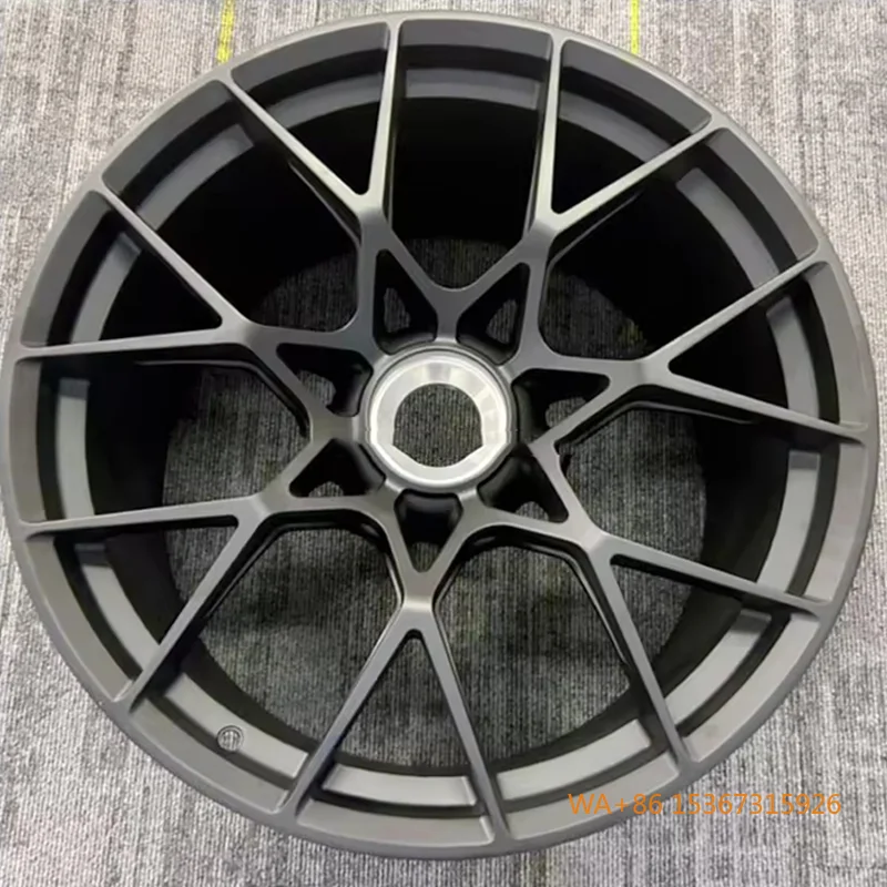

18 20 InchForged Wheel Dark Gray Finish Complex Multi Spoke Silver Center Accent High Performance Lightweight Durable Various
