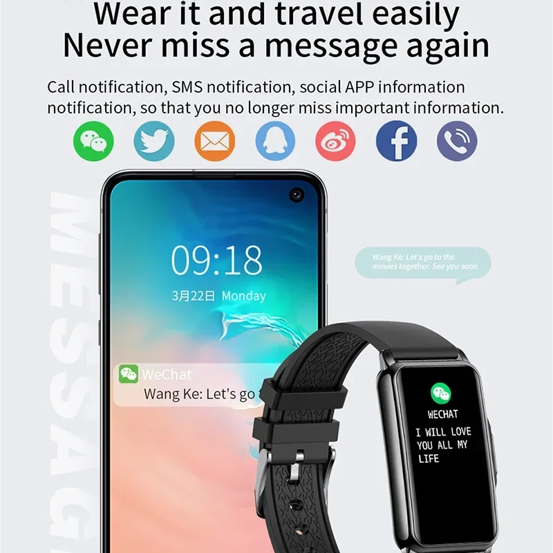 Xiaomi Jam Tangan Pintar Pria Wanita Bluetooth Terhubung Ponsel Musik Kebugaran Gelang Olahraga Monitor Tidur Y68 Jam Tangan Pintar D20