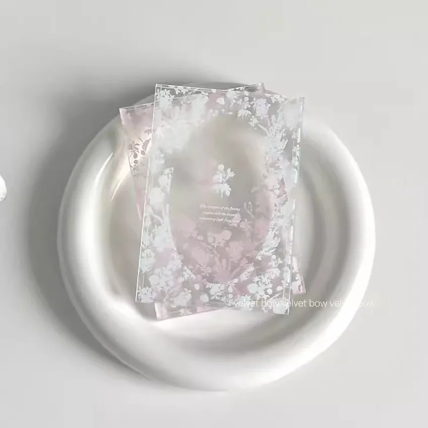 

K-pop Sakura Card Frame - Aesthetic 3-Inch Acrylic Holder for Idol Photocards & Polaroids, Ins Collection Display with stand