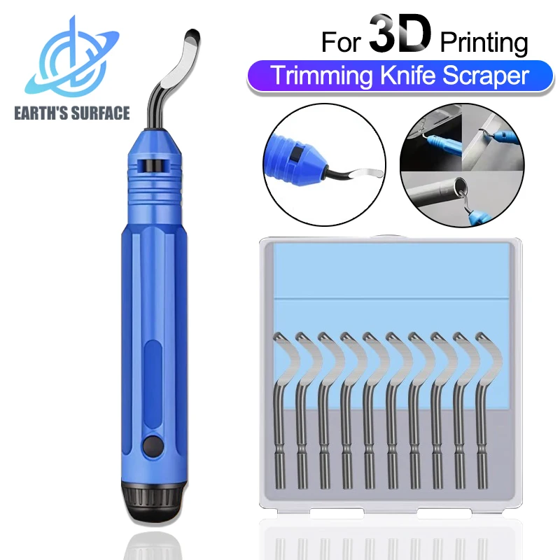 Hand Burr Trimming Knife Scraper Chamfer Deburring Tool for 3D Printer Parts Copper Tube Reamer Tool Model Pruning Device Kit