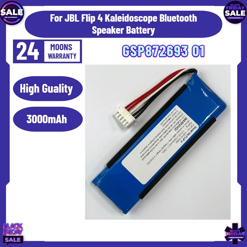 

New 3000mAh GSP872693 01 Rechargeable Battery for JBL Flip 4 Kaleidoscope Bluetooth Speaker Battery