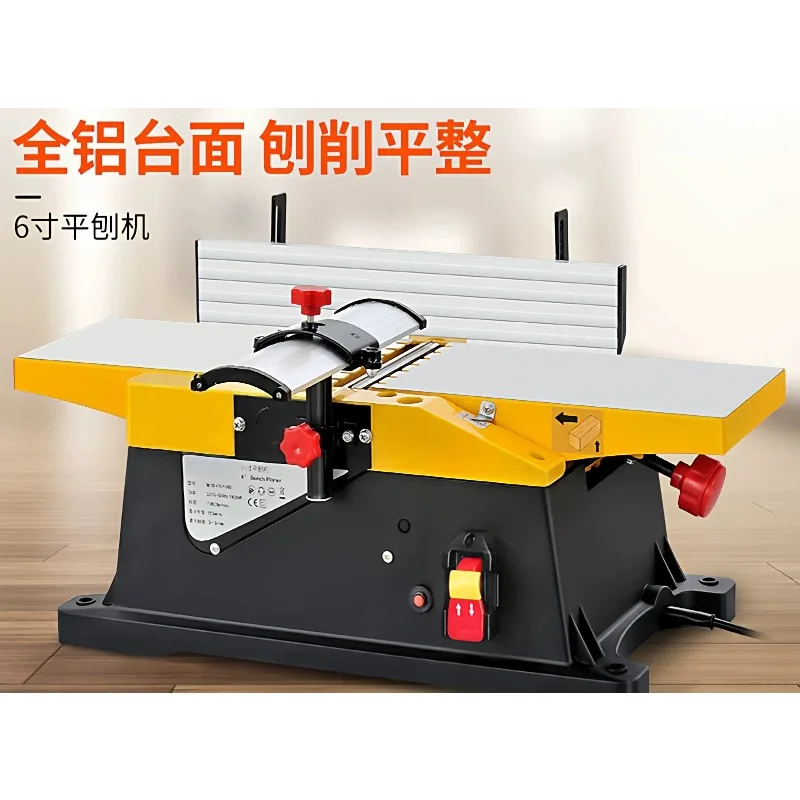 Flat planer, multifunctional woodworking electric planer, bench woodworking household power tool, small bench planer