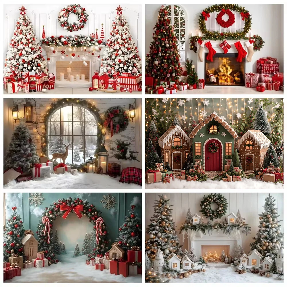 عيد ميلاد سعيد سانتا كلوز هدية نافذة الشتاء وسادة الطفل حفلات المهرجانات صور الخلفيات التصوير الفوتوغرافي الخلفيات