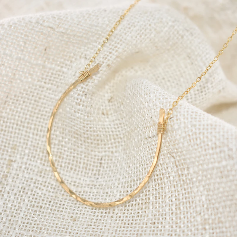 925 Silver Horseshoe Necklaces Handmade Gold Filled Jewelry Pendant Vintage Boho Choker Kolye Charm Jewelry Necklace For Women