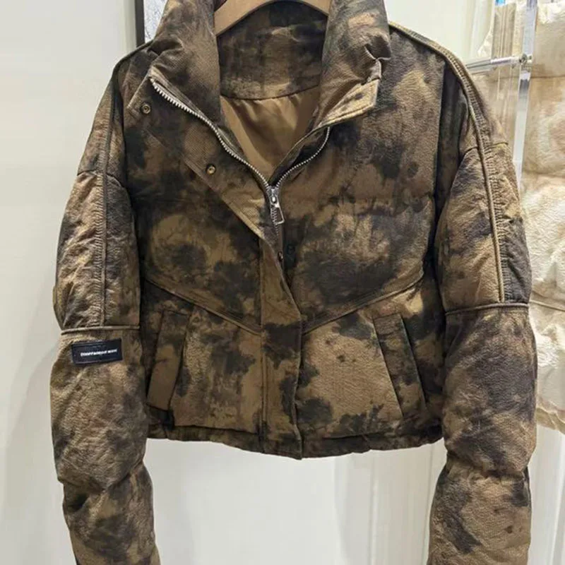 2026 جديد قصير الوقوف طوق أسفل سترة للنساء الشتاء فضفاض رشاقته الخبز معطف الأبيض بطة أسفل السترات قصيرة السيدات بلايز #2