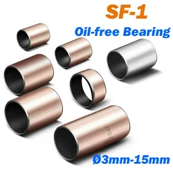 Oil-free Bearing SF-1 Self Lubricating ID Ø3mm-15mm Bushing Sleeve Steel Bear Self-lubricating Bearing Composite Bearing