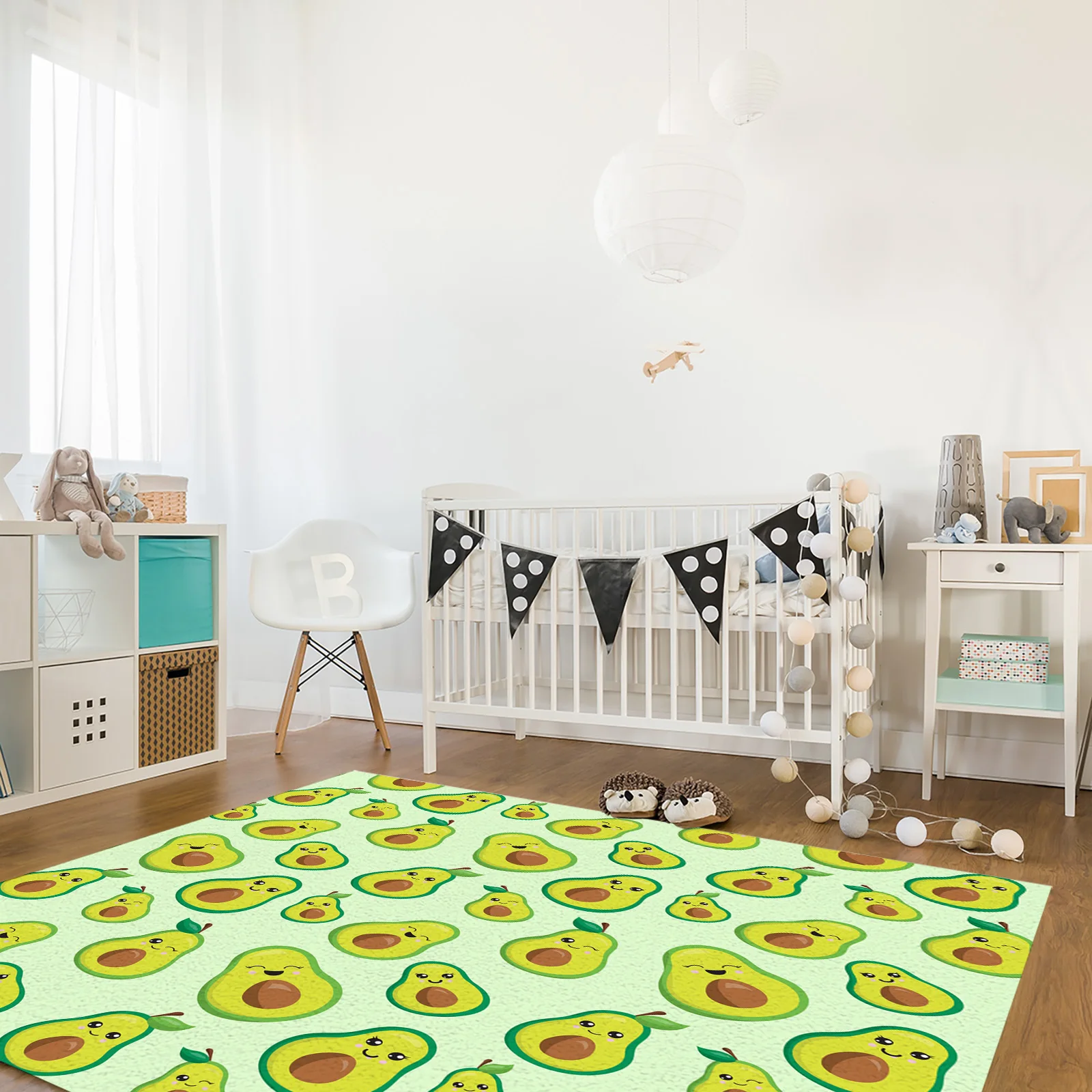 Cute Avocado Pattern Carpet for Home Living Room Bedroom Bedside Decor Large Area Rug Kids Room Crawl Mat