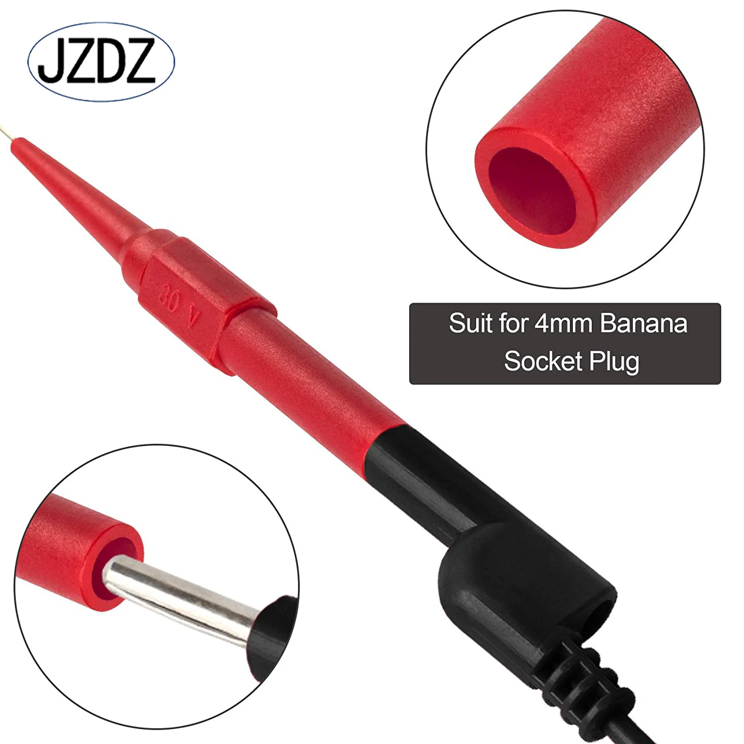 JZDZ 2pcs 0.7mm sonda di prova ago mul-timetro sonda posteriore in acciaio inossidabile 4mm strumento di riparazione automatica J.30009