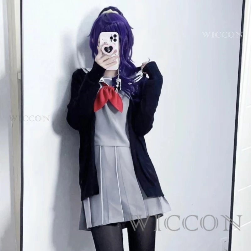 Asahina Mafuyu Cosplay Costume Wig JK Sweater Uniform Game Project Sekai Colorful Stage Cosplay Halloween Party Outfit For Women