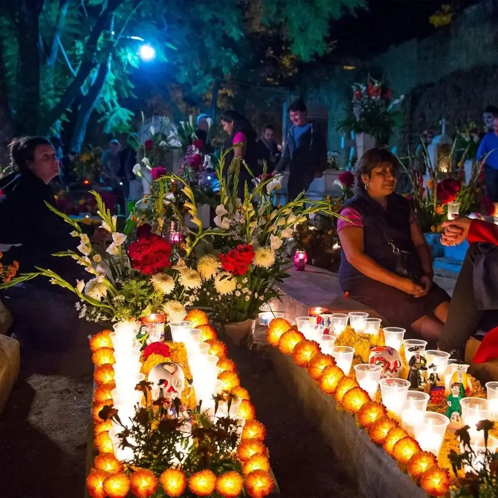 Mexican Style Halloween Marigold Led Lights Warm Light Orange DIY Garland String Lights Funny Creative Holiday Decorative Lamp