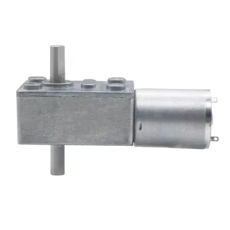 12V Volt DC Worm Geared Double Shaft Motor 6V Dual Output Shaft Reducer Motors 24V DC Reversed Reduction Self-lock JGY370