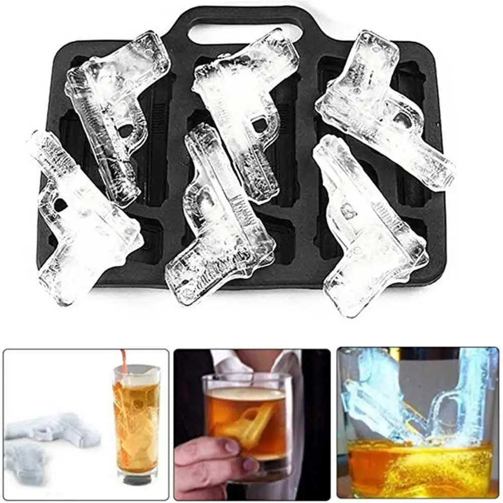 Ice Cube Molds Handgun Silicone Moulds Ice Ball Mold for Whiskey Cocktails Fondant Chocolate Handmade