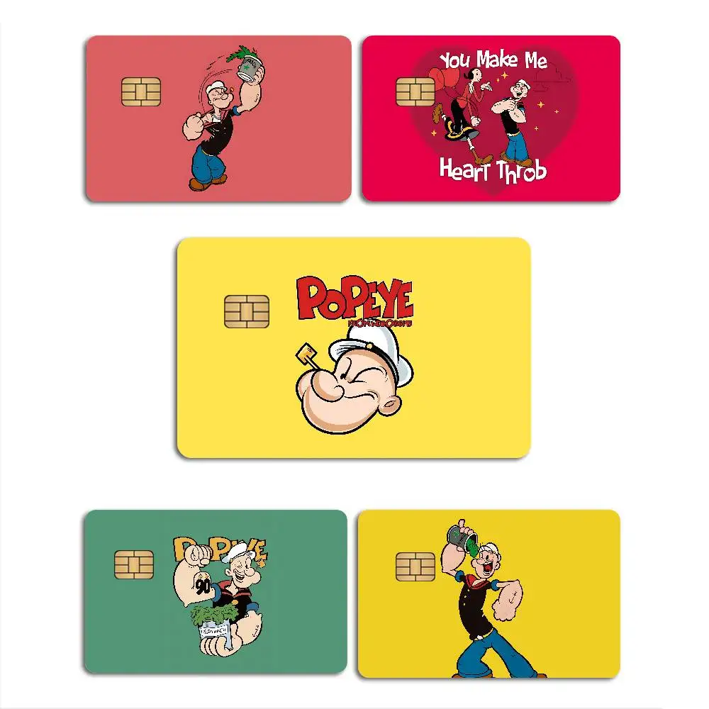 P-PopeyeS The S-Sailor cartoon Game Film Cover Sticker Case for Small Chip Credit Debit Card Front Side