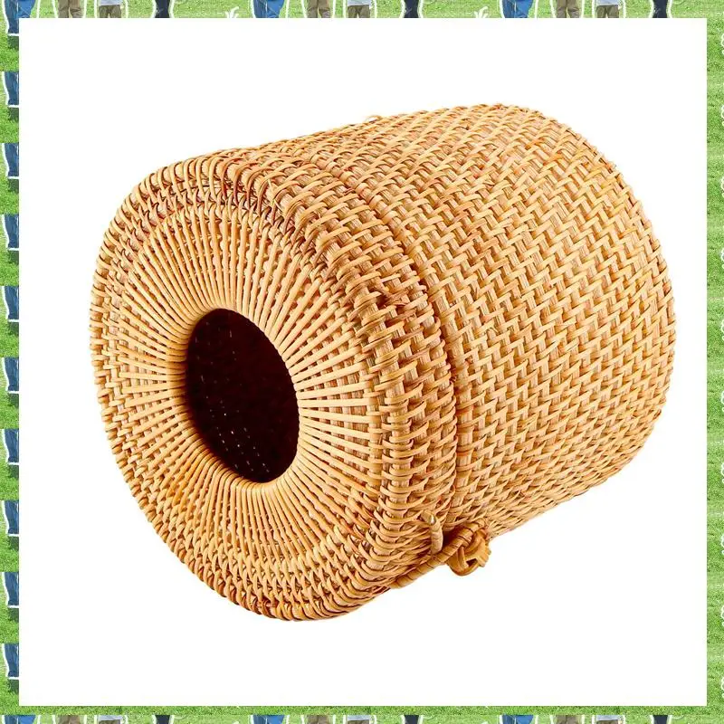 

FTS коробка для салфеток из ротанга, крышка для туалетной бумаги, плетеные декоративные держатели с крышкой для хранения, один рулон и салфеток в ванной комнате