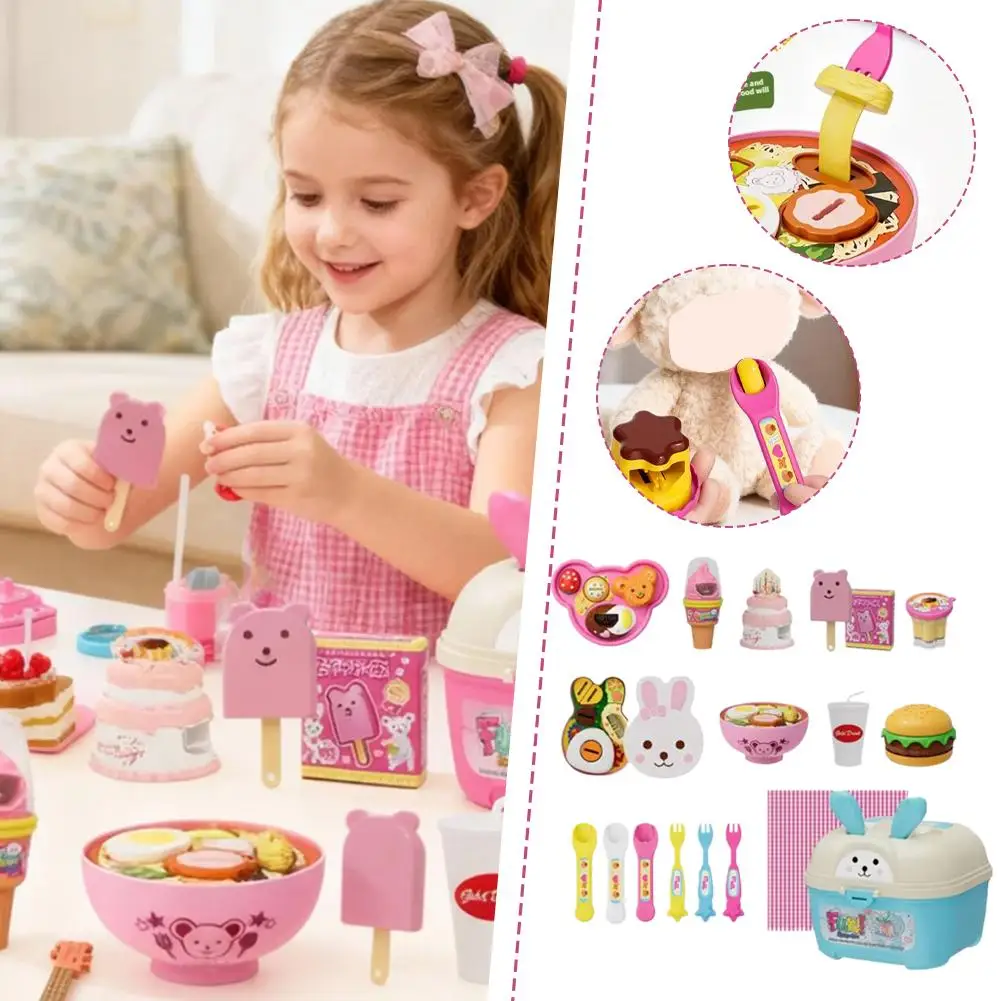 Budino per bambini Giocattolo per l'alimentazione Set di budini in gelatina di fragole Scatola di immagazzinaggio Casetta da gioco per bambini Finta Set da gioco per ragazze Giocattoli