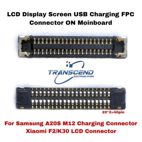 10/50pcs LCD Display Screen USB Charger Charging Port FPC Connector 40pin On Board For Samsung Galaxy A20S M12 XIAOMI K30 F2