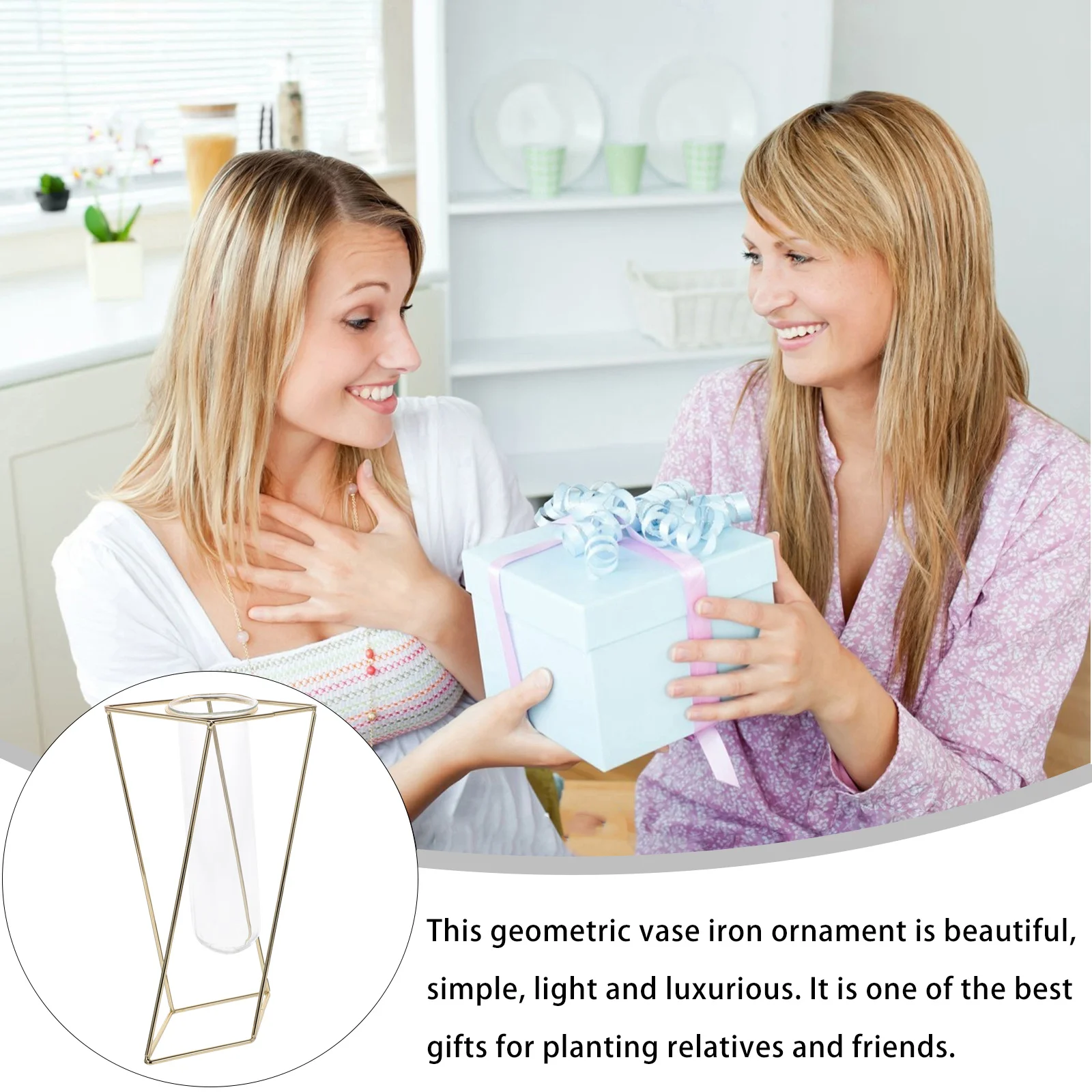 

1Pcs Metal Geometric Creative Flower Vase Artistic Plant Vase for Home Office Desk Decor Home Decor Geometric Vased