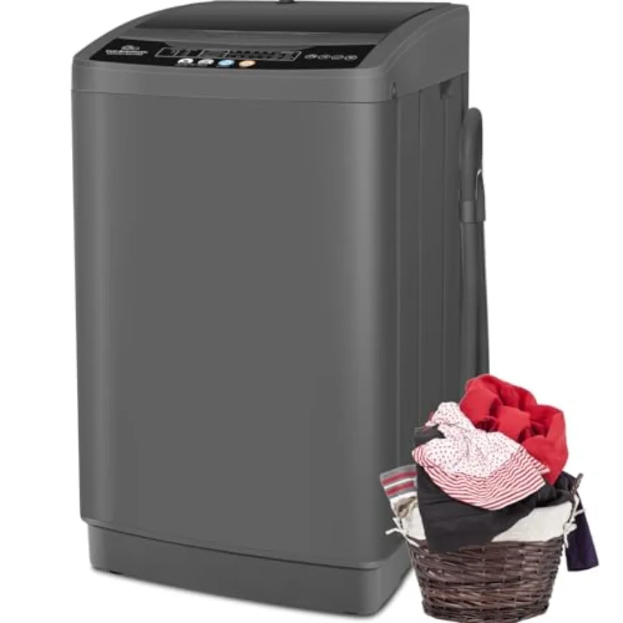 Portable 20Lbs 2.8Cu.ft Compact Washing Machine with Drain Pump for rtment Home Dorms RV 10 Programs 8 Water Levels White