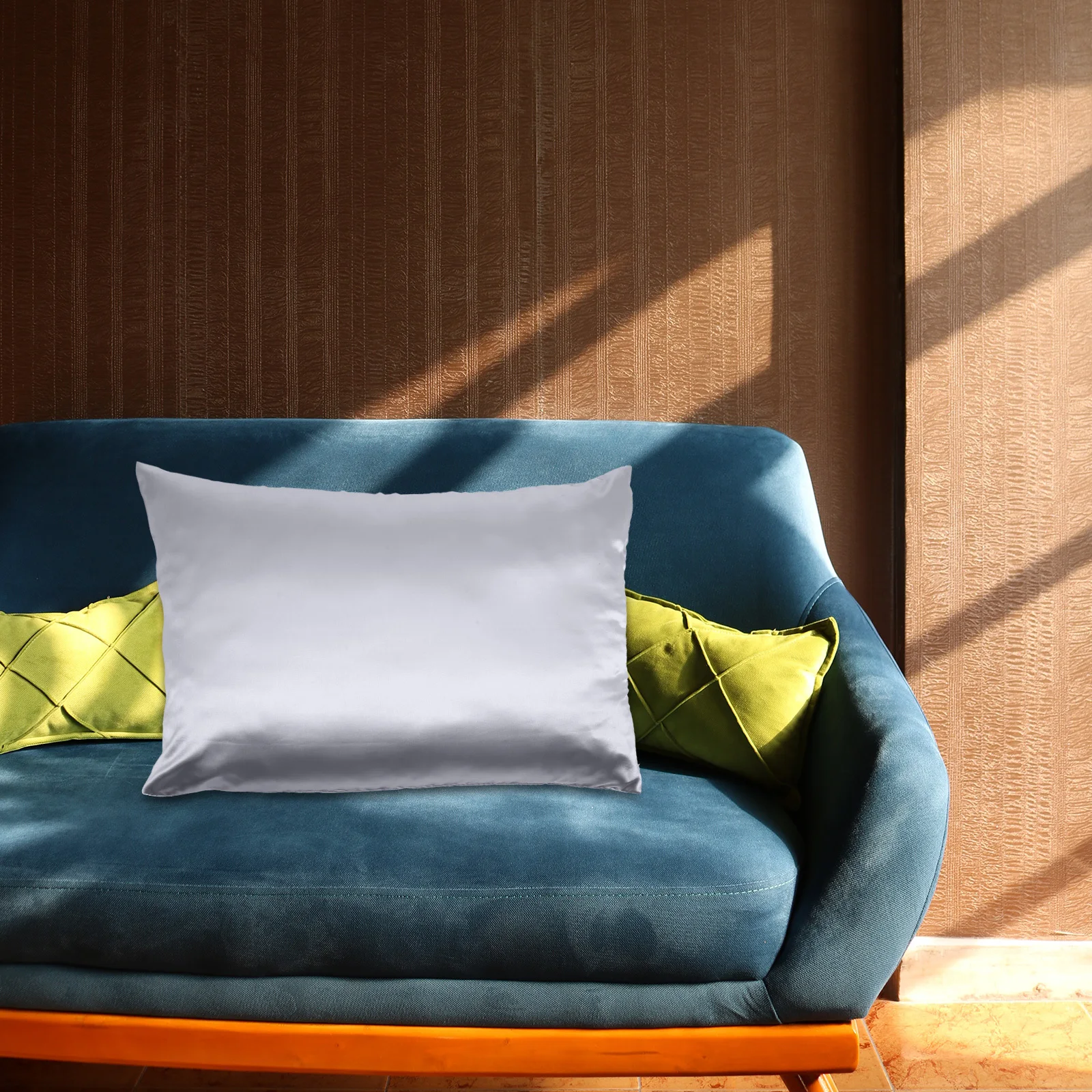 

2Pcs Silk Pillowcase Stylish Solid Color Pillow Covers Polyester Fabric Comfortable Soft for Home Bedroom Hotel Decor Easy Care