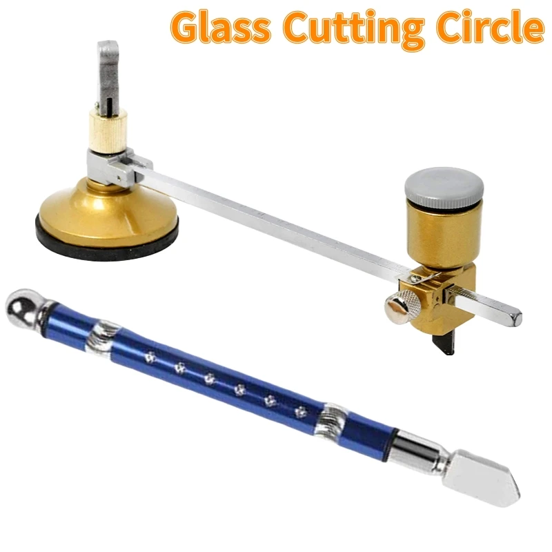 Professional Duty Circular Glass Cutter Handle and Suction Cup Adjustable Diamond Glass Cutter Tool Set Diameter 40cm Tools